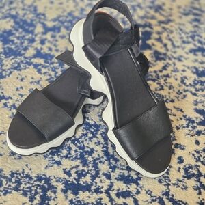 Sorel Women's Black Sandals with White Sole
